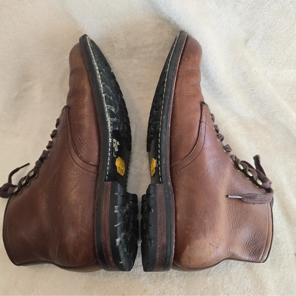 J Crew Kenton Plain-toe Boot Leather Vibram Sole Brown Men's Size 10